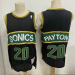 NBA 20 Payton SuperSonics Maillot Hardwood Classic noir